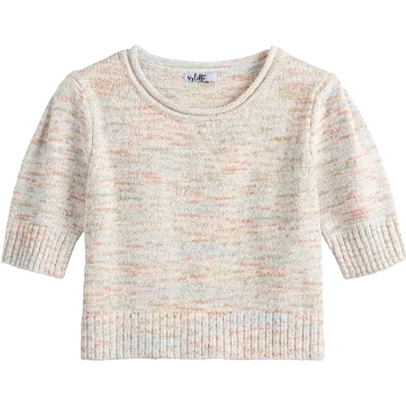 𝅺Vylette Puff Sleeve Short Sleeve Sweater - Picture 1 of 10